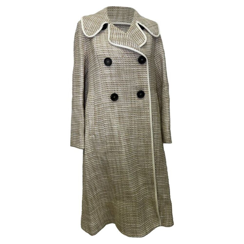 See by Chloé Double Breasted Long Coat in Cream Acrylic